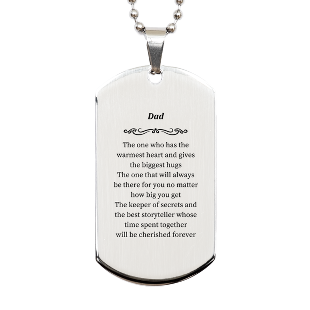 silver dog tag dad the warmest heart hug engraved fathers day gift