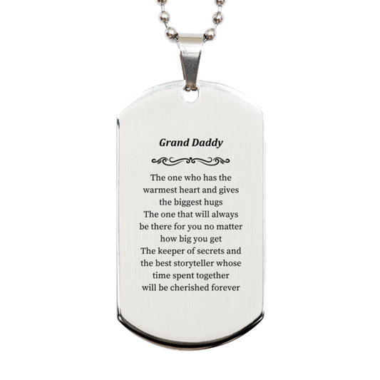 grand daddy silver dog tag cherished keepsake for veterans day birthday and more engraved with heartwarming message of love hope and inspiration
