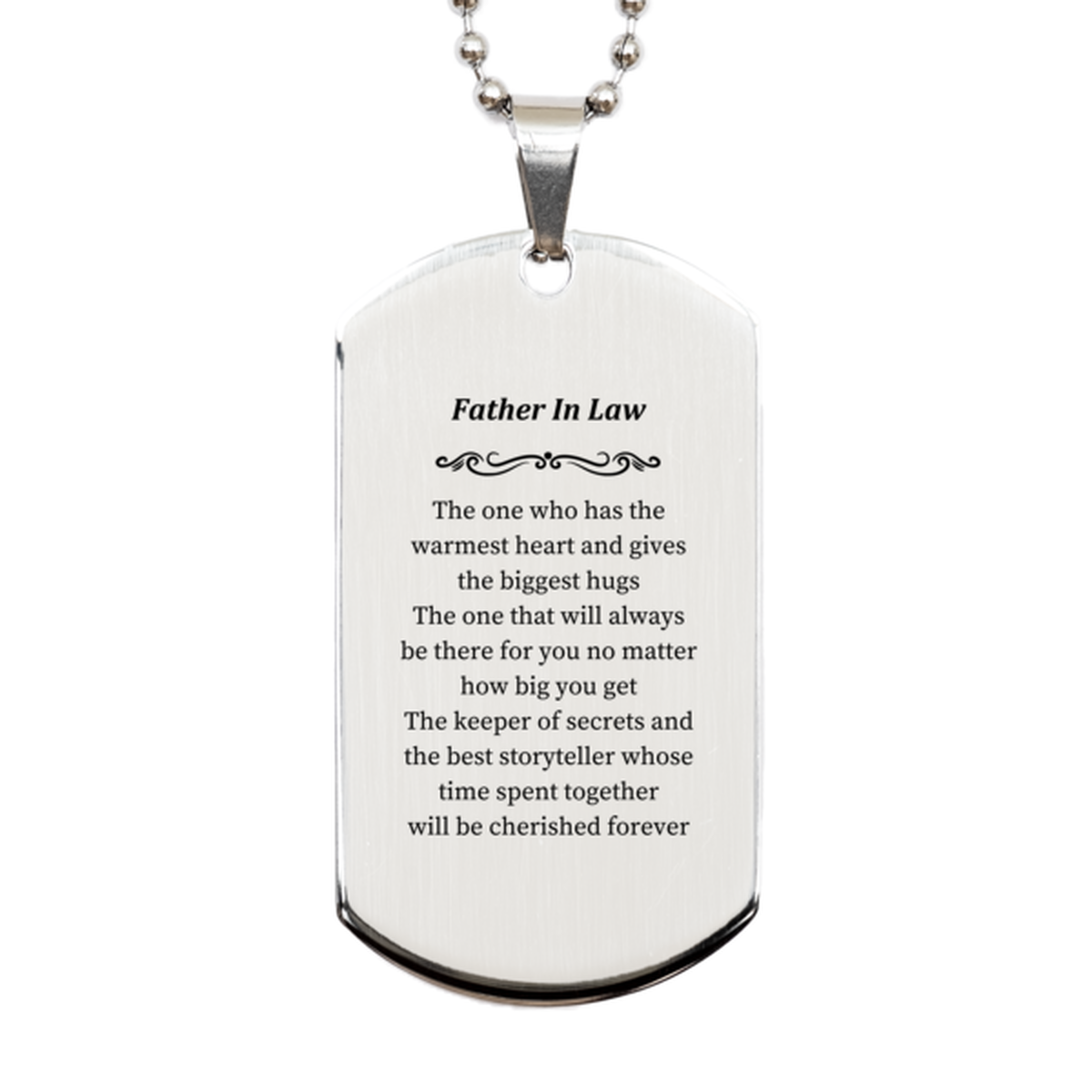 father in law silver dog tag the keeper of secrets and storyteller for special occasions
