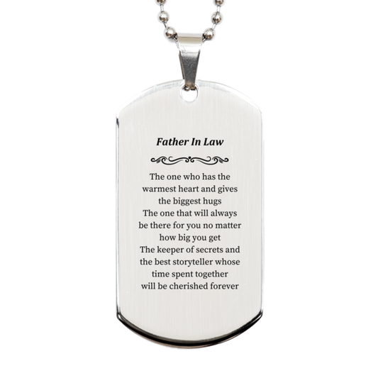 father in law silver dog tag the keeper of secrets and storyteller for special occasions