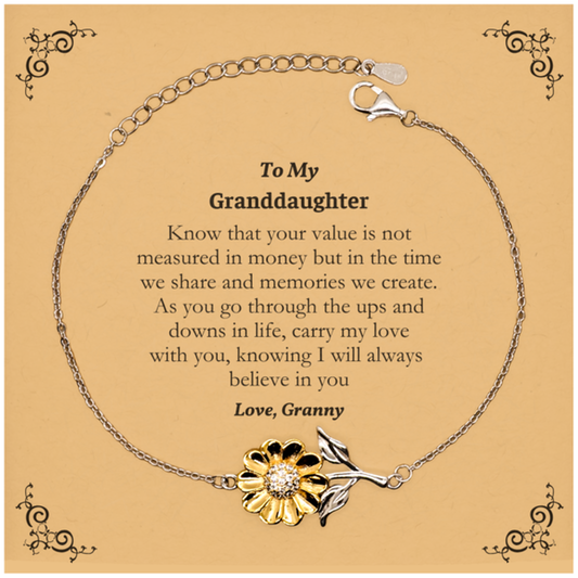 sunflower bracelet for granddaughter carry my love with you always believe in you inspirational gift for birthday christmas graduation engraved memory and confidence
