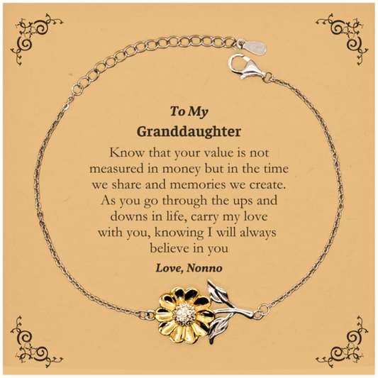 sunflower bracelet granddaughter engraved love and confidence gift for graduation or birthday nonnos message of hope