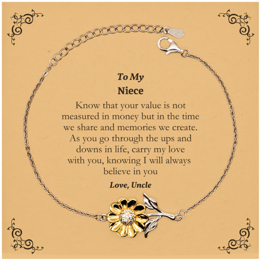 sunflower bracelet niece believe in you engraved inspirational gift for christmas graduation holidays