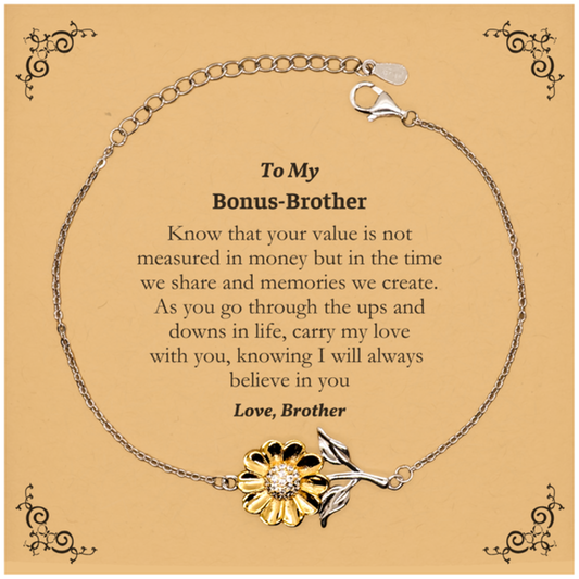 bonus brother sunflower bracelet carry my love with you always believe in yourself inspirational gift for birthday christmas graduation veterans day