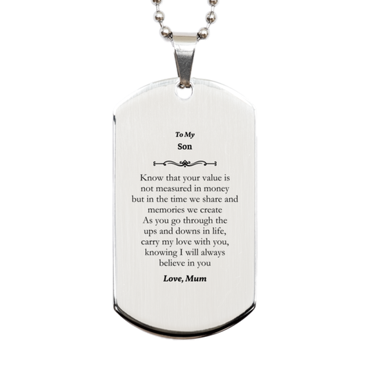silver dog tag for son carry my love with you always graduation gift inspirational engraved jewelry from mum