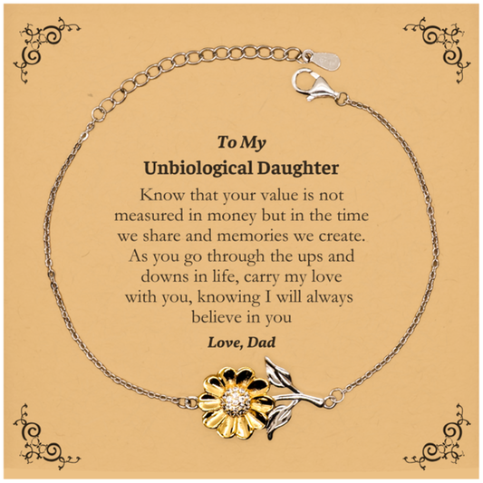 sunflower bracelet for unbiological daughter carry my love with you always inspirational jewelry for graduation christmas holidays