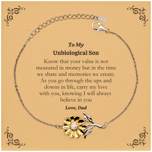 unique sunflower bracelet for unbiological sons carry my love with you inspirational gift from dad for birthday graduation and holidays confidence and hope filled jewelry that shows your value and love