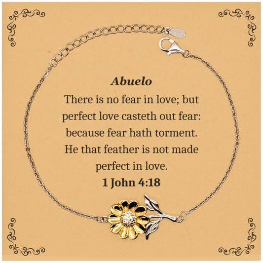 sunflower bracelet abuelo inspirational engraved perfect love for grandfather birthday gift