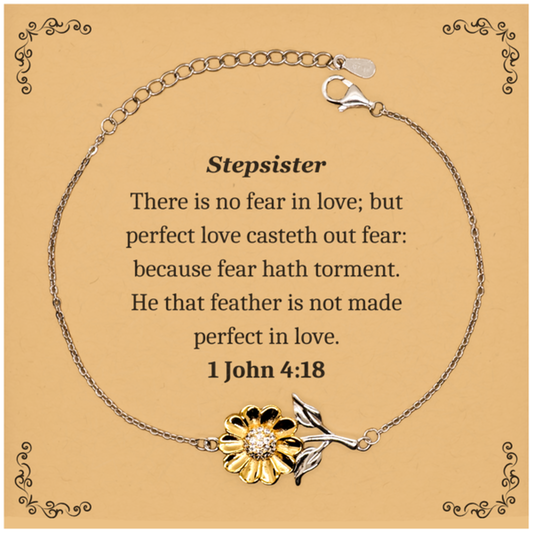 sunflower bracelet stepsister gift engraved love inspires confidence