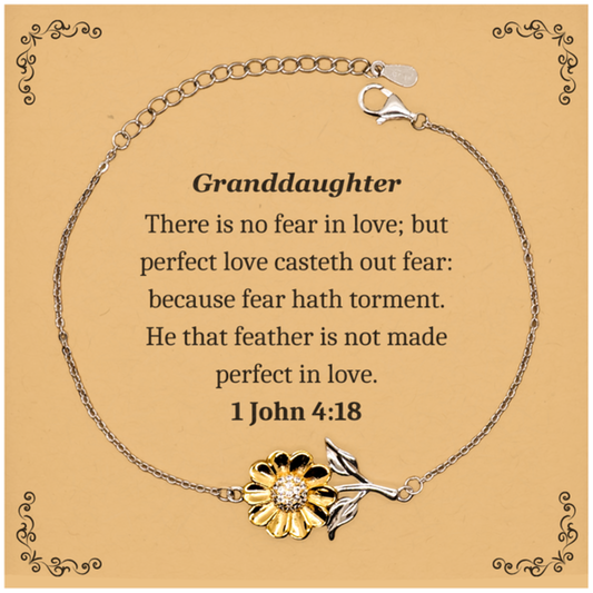 my granddaughter sunflower bracelet perfect love casteth out fear inspirational gift for birthday graduation and holidays