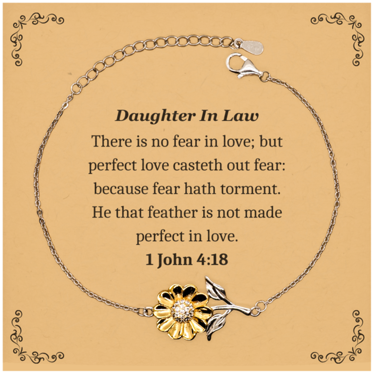 daughter in law engraved sunflower bracelet perfect for holidays and birthday