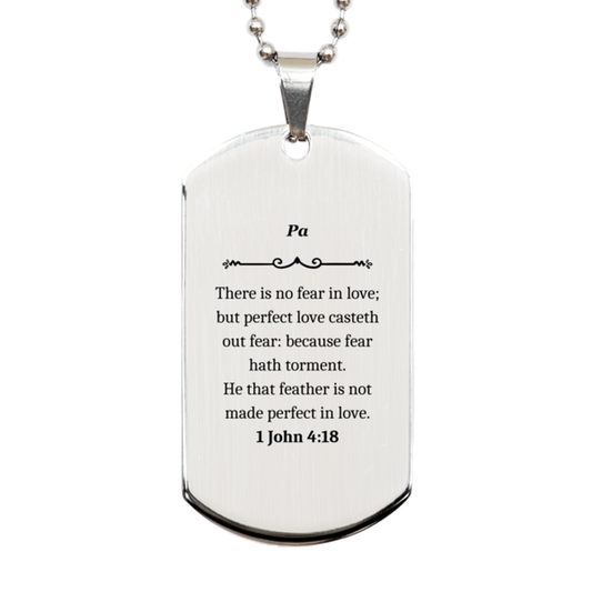 silver dog tag perfect love casts out fear inspirational gift for dog lovers