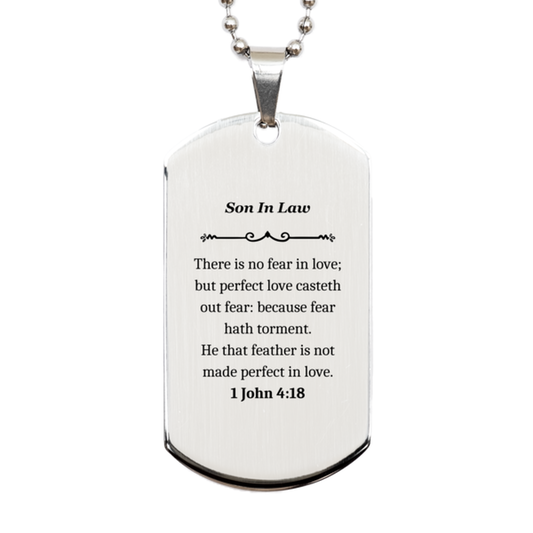 son in law engraved silver dog tag perfect love inspirational gift for birthday christmas graduation veterans day