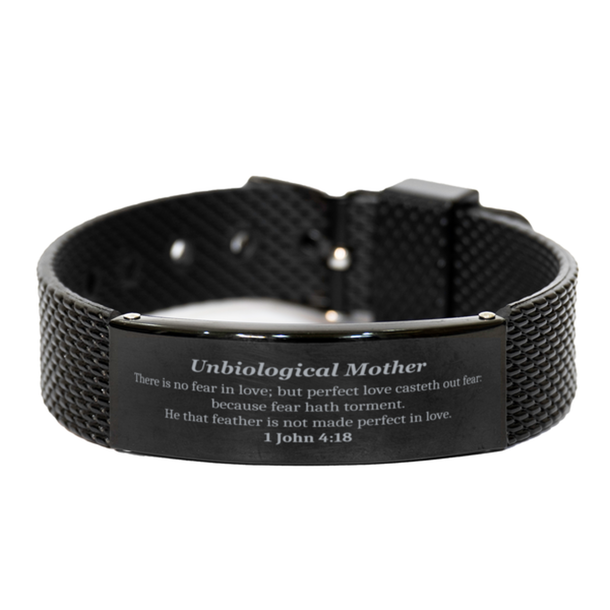 unbiological mother black shark mesh bracelet perfect love and confidence gift for mothers day birthday and holidays
