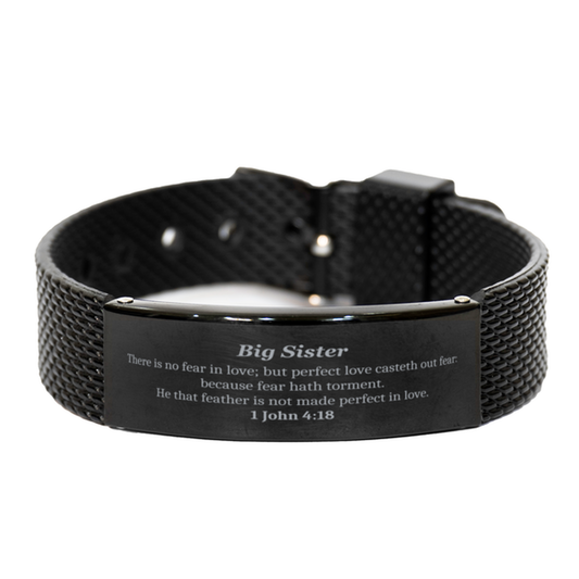 black shark mesh bracelet big sister gift engraved confidence love hope easter christmas birthday inspiration for her