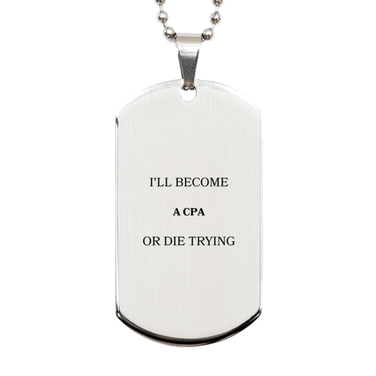 cpa inspirational engraved silver dog tag pursuing my cpa dream with confidence and determination graduation gift for future accountants