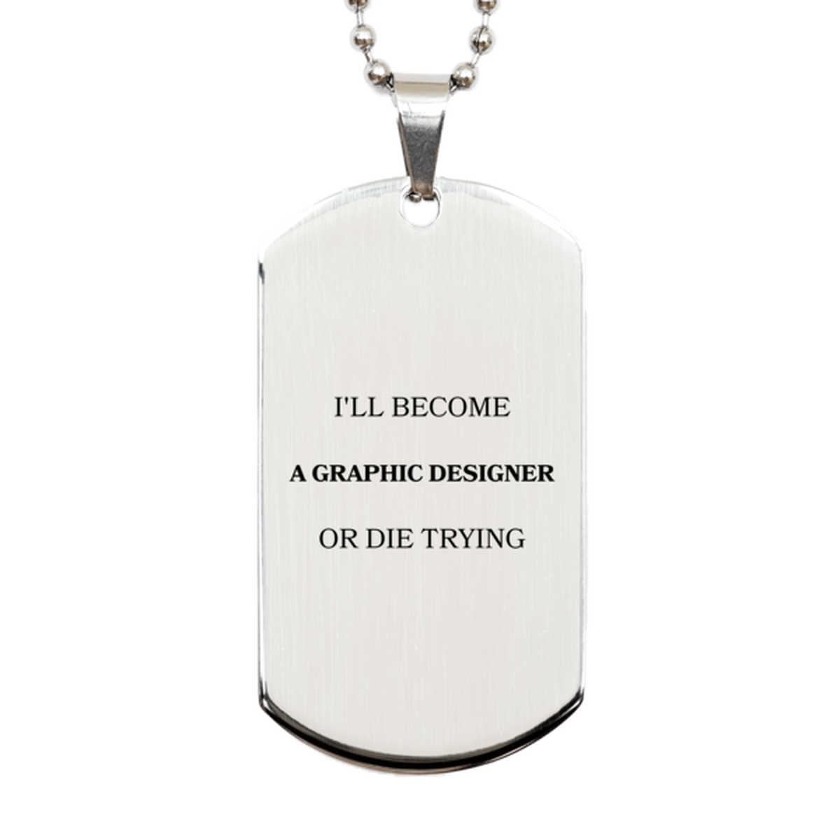 graphic designer engraved silver dog tag never give up on dreams inspirational gift for graduation birthday and veterans day