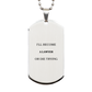 lawyer engraved silver dog tag pursuing legal justice with confidence and hope graduation birthday christmas gift