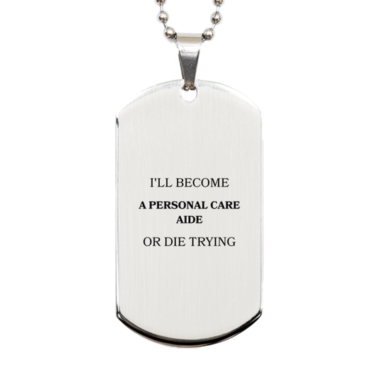 personal care aide engraved silver dog tag for inspirational confidence veterans day gift
