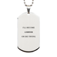 server dog tag inspirational engraved silver necklace for graduation and veterans day gift