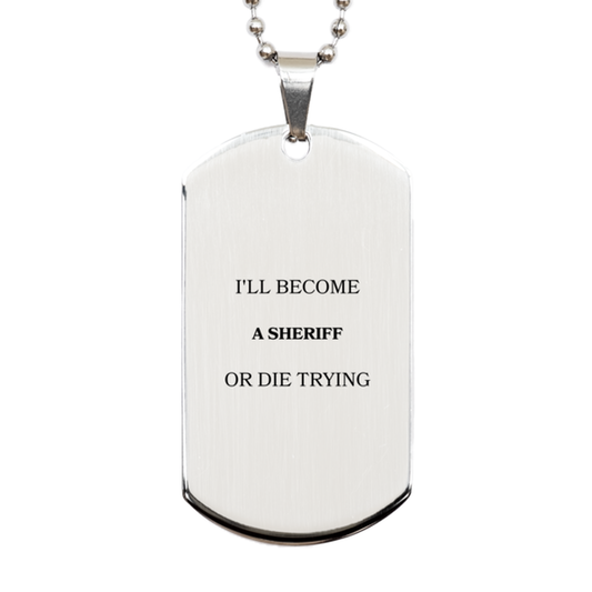 engraved silver dog tag sheriff inspirational quote for confidence and hope veterans day gift