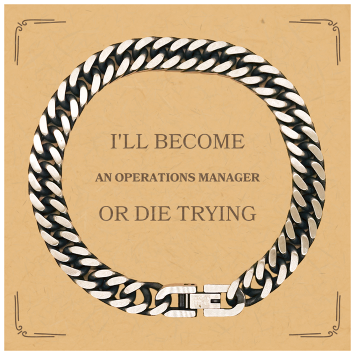 operations manager cuban link chain bracelet inspirational gift for career success and confidence in graduation birthday or christmas