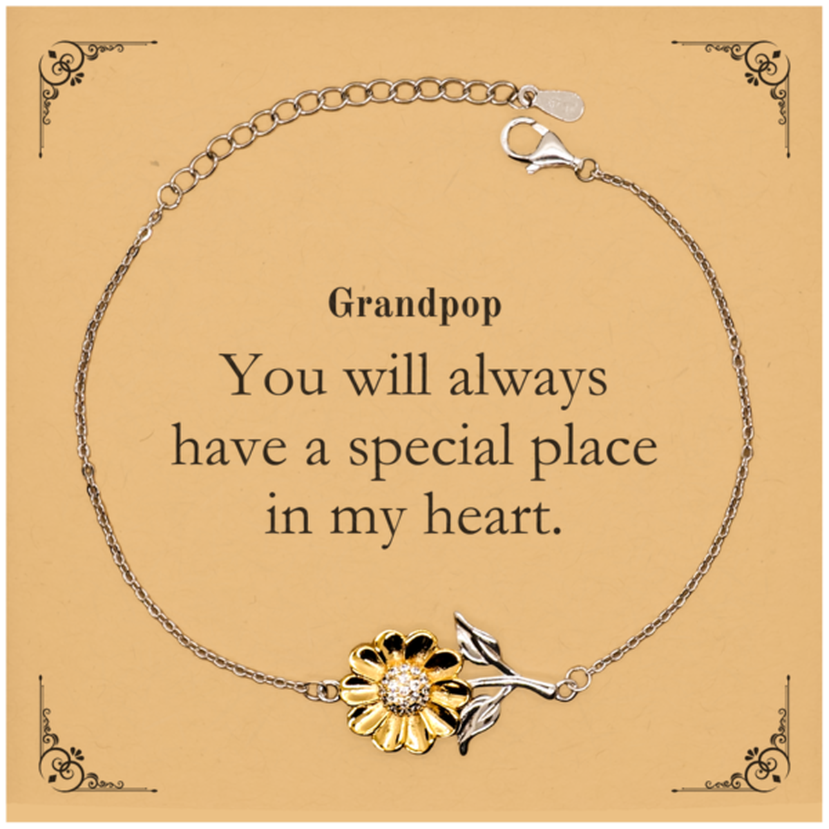 unique sunflower bracelet for grandpop engraved hope and love perfect christmas gift for grandpop grandpop you will always have a special place in my heart jewelry for grandpop