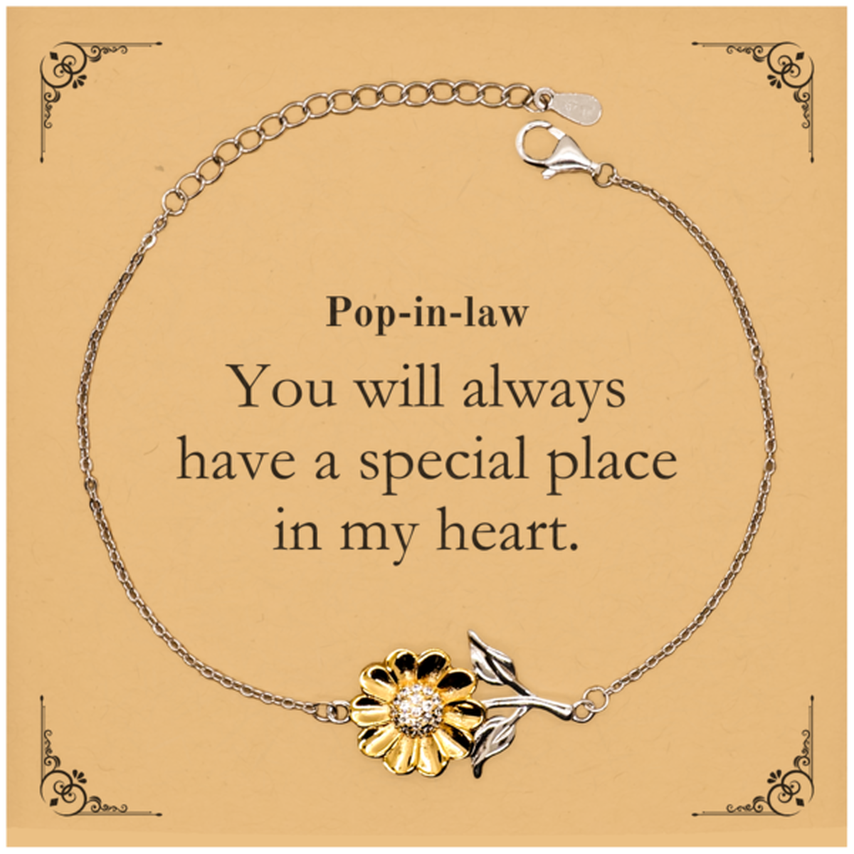 sunflower bracelet pop in law unique engraved gift for mothers day