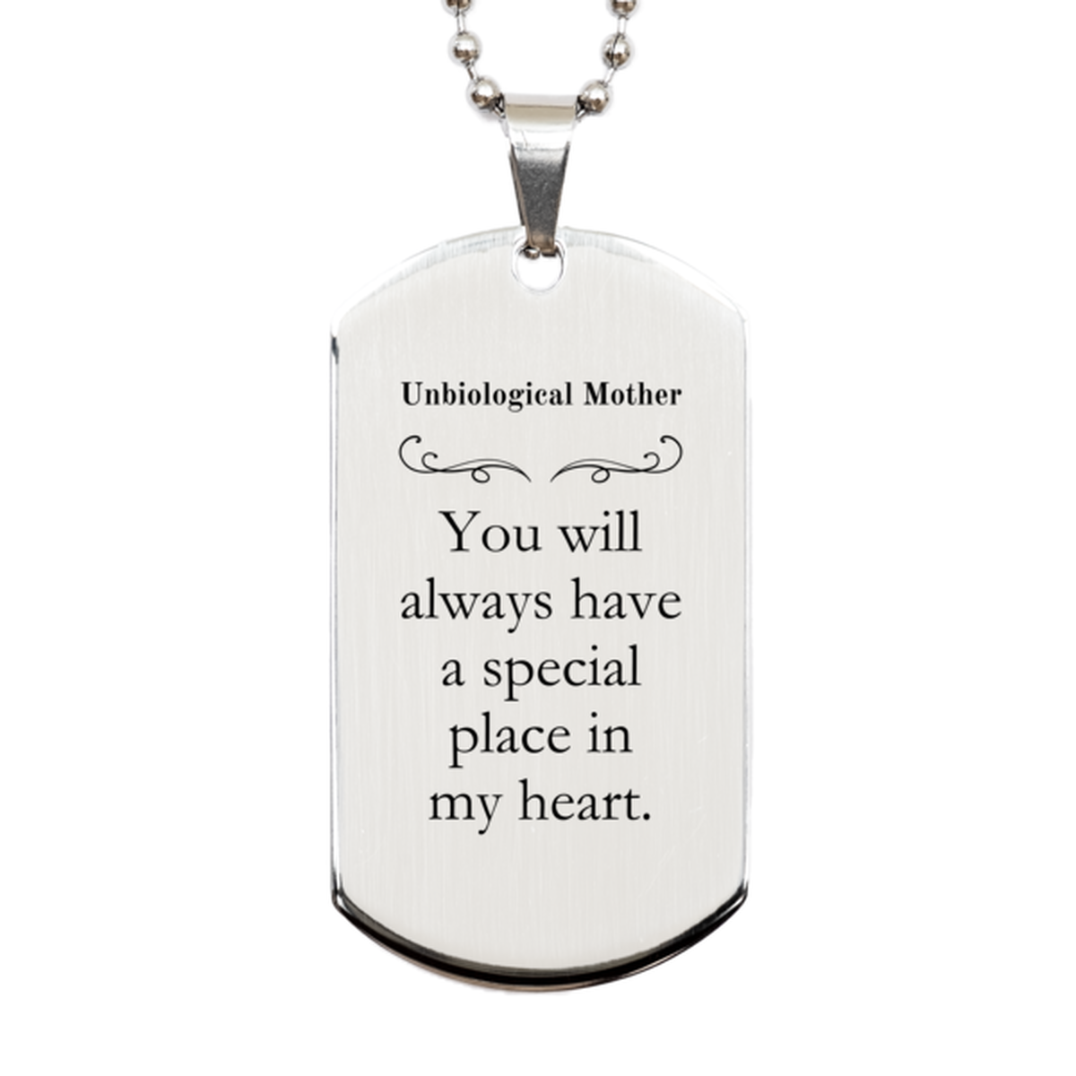 silver dog tag unbiological mother special place heart engraved gift for mothers day and birthday inspirational confidence