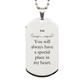 dad engraved silver dog tag always in my heart unique fathers day gift for dad veterans day birthday christmas special place in my heart inspirational personalized dog tag for him