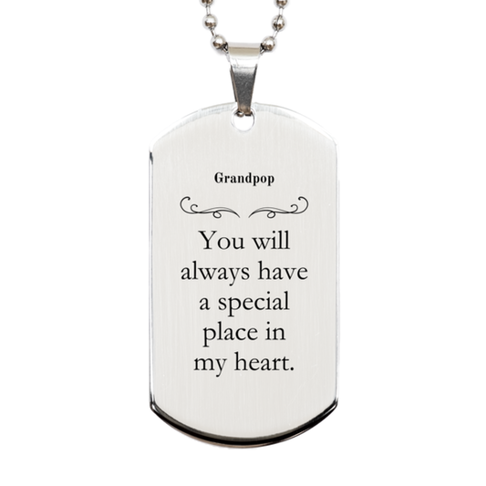 grandpop engraved silver dog tag youll always have a special place in my heart perfect gift for birthday christmas veterans day grandpop