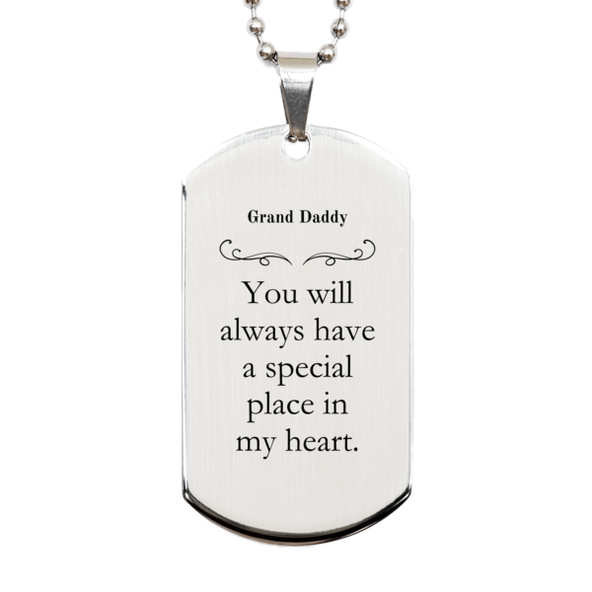 silver dog tag grand daddy memorial engraved necklace for veterans day