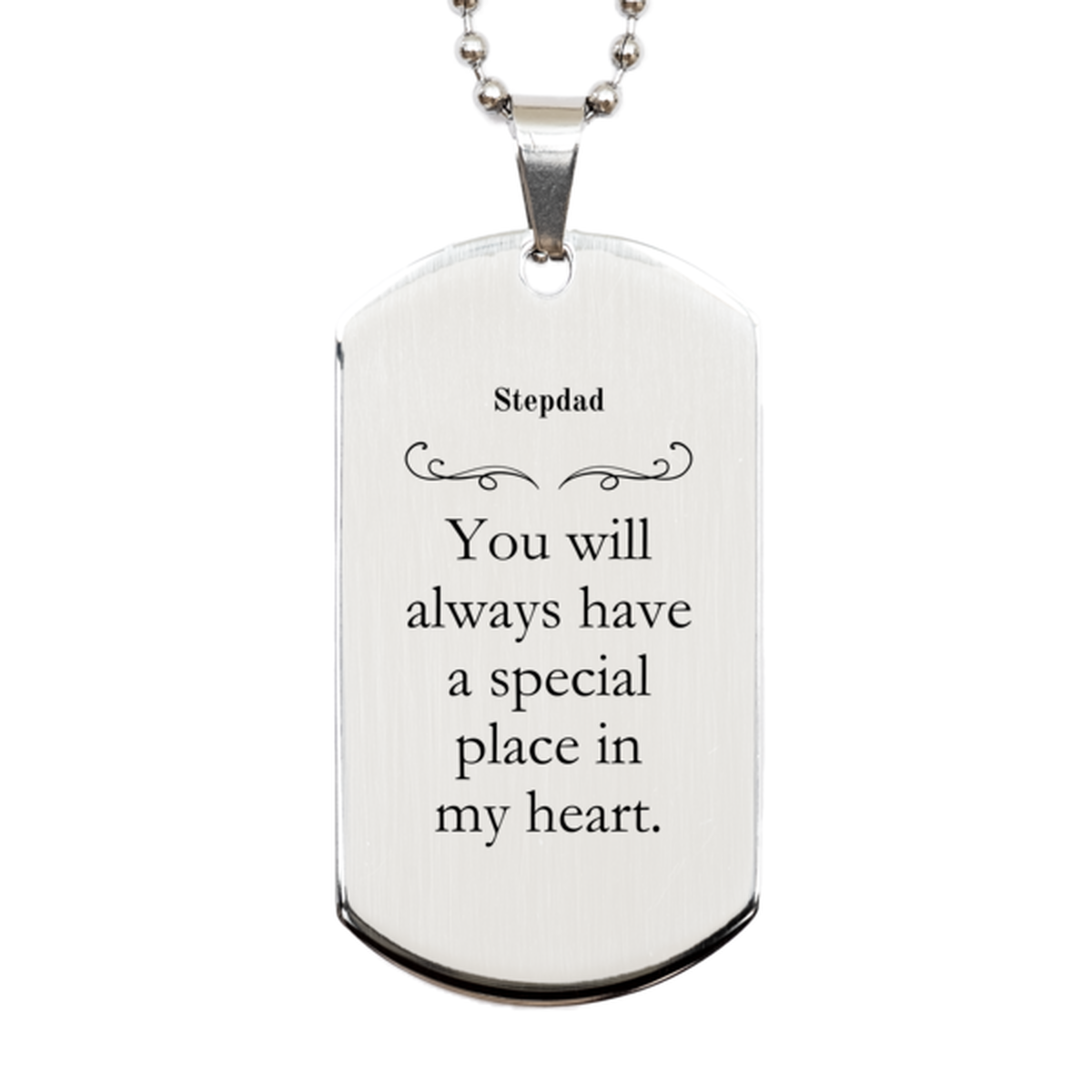 stepdad engraved silver dog tag you will always have a special place in my heart for veterans day christmas and graduation gifts