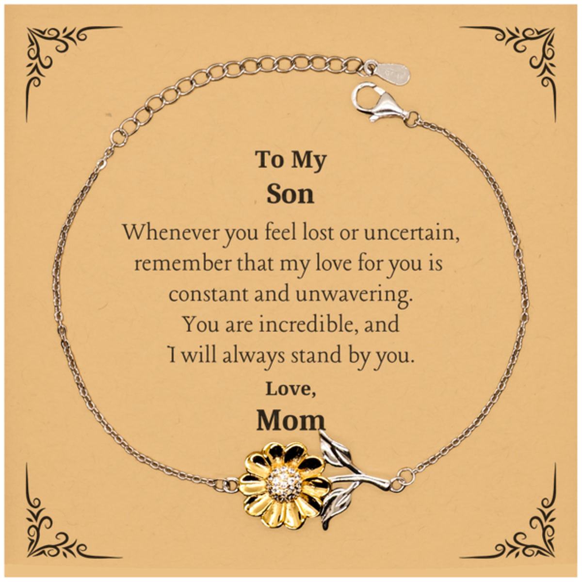 engraved sunflower bracelet for son my constant love for you inspiring confidence perfect for holidays and graduation
