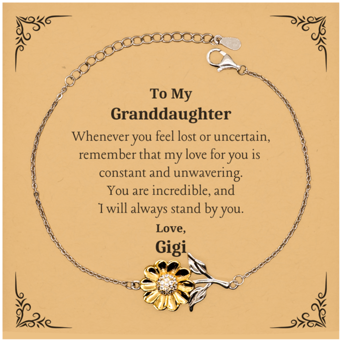 granddaughter sunflower bracelet engraved love and support for graduation and holidays unique gift for granddaughter to feel confident and loved gigi