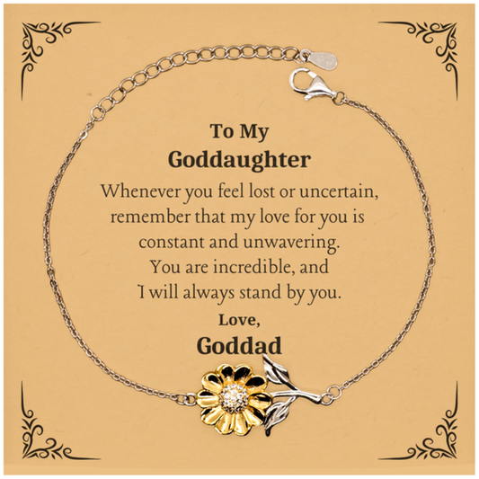 sunflower bracelet goddaughter gift engraved inspirational quote graduation birthday christmas jewelry for women