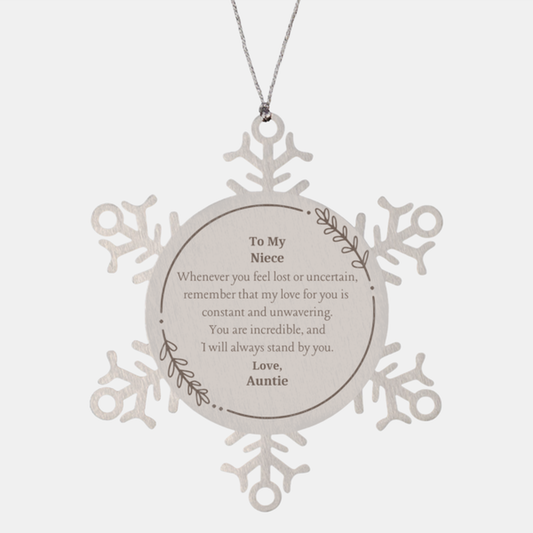 christmas snowflake ornament for niece my love for you is constant and unwavering engraved holiday gift of hope and inspiration from auntie