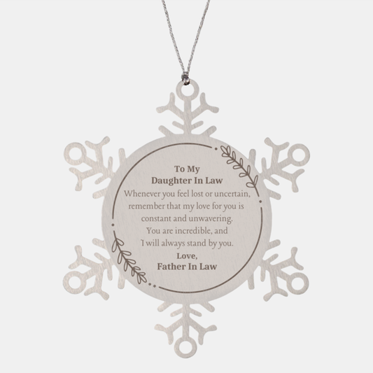 snowflake ornament daughter in law gift unwavering love from father christmas holiday decor with inspirational message for special daughter in law