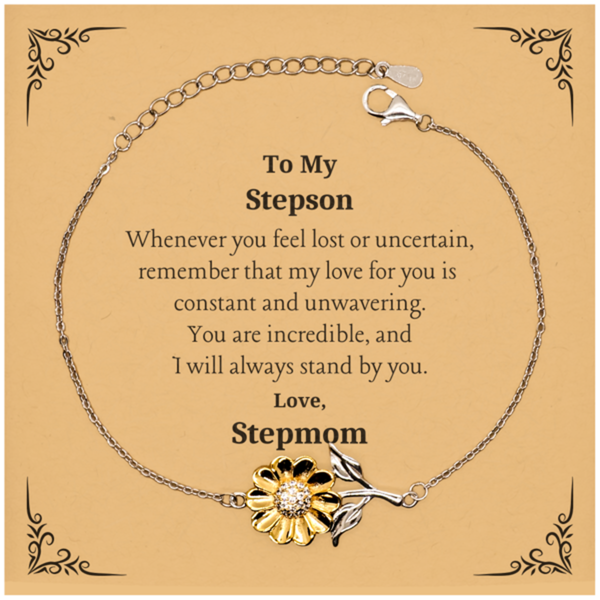 stepson sunflower bracelet engraved love and support for stepson perfect christmas birthday graduation gift