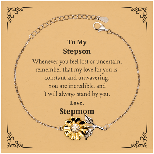stepson sunflower bracelet engraved love and support for stepson perfect christmas birthday graduation gift