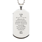 engraved silver dog tag son inspirational gift for birthday christmas graduation my love for you is unwavering mom stands by you always
