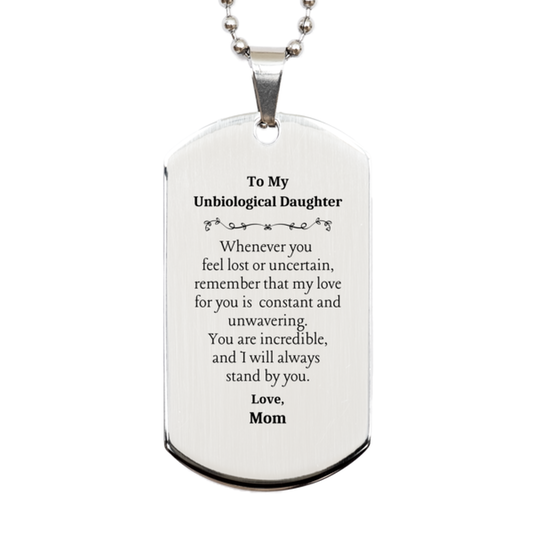 engraved silver dog tag for unbiological daughter my love for you is constant and unwavering birthday inspirational hope confidence