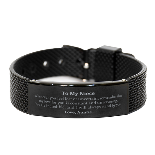 black shark mesh bracelet niece gift always stand by you auntie love graduation birthday christmas unique engraved jewelry for niece