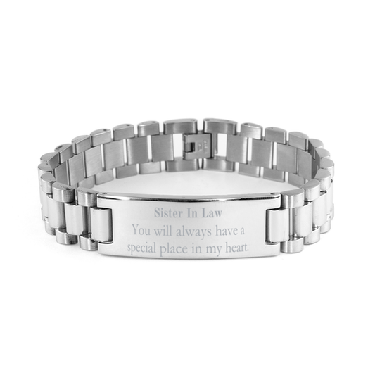 stainless steel bracelet for sister in law engraved with special place in my heart unique gift for birthday christmas and holidays confidence and love for your sisterlike family member