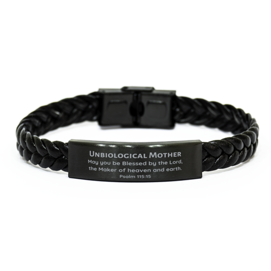 unbiological mother braided leather bracelet may you be blessed by the lord perfect gift for mothers day birthday christmas
