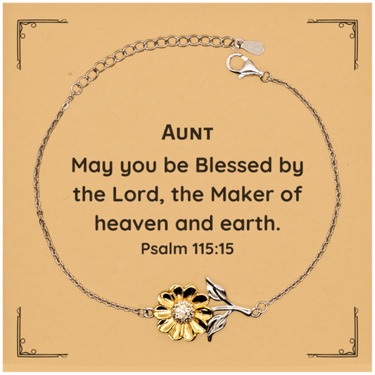 sunflower bracelet for aunt may you be blessed by the lord perfect inspirational gift for birthday graduation and christmas
