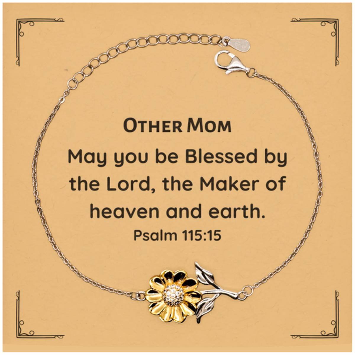 sunflower bracelet other mom may you be blessed by the lord inspirational gift for mothers day christmas birthday and holidays engraved jewelry for mom