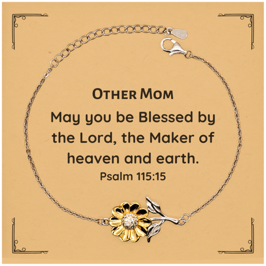 sunflower bracelet other mom may you be blessed by the lord inspirational gift for mothers day christmas birthday and holidays engraved jewelry for mom