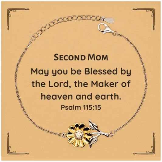 blessed sunflower bracelet for second mom on christmas an inspirational gift of hope and confidence psalm 115 15
