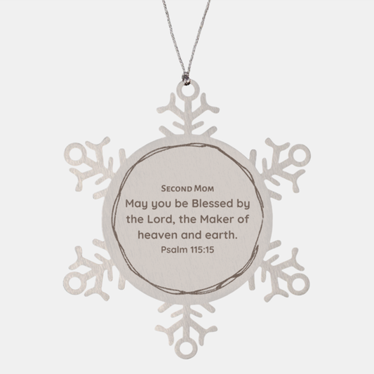 snowflake ornament second mom blessed lord psalm 115 15 christmas gift for her